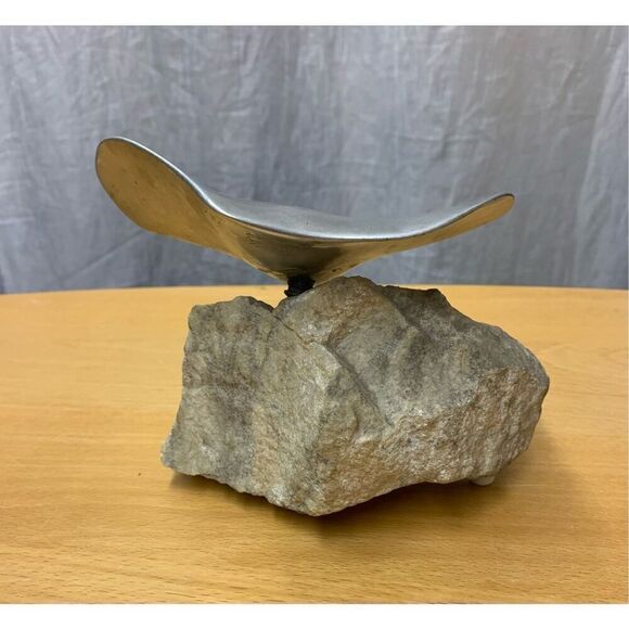 1975 Gordon Hoselton Metal & Quartz Rock Stone Flying Goose ART Sculpture MCM - Picture 8 of 8